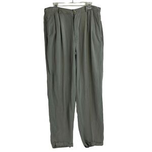 Tommy Bahama Mens Silk Front Pleats Full Length Relax Pants Gray Size 36